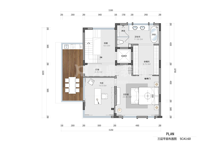 別墅三層平面布置圖