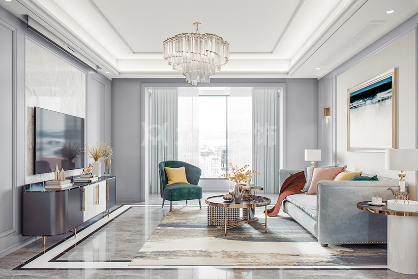 美式輕奢客廳裝修效果圖